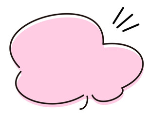ゆるカワな手書きの吹き出し/ピンク