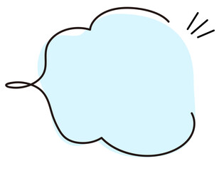 ゆるカワな手書きの吹き出し/青