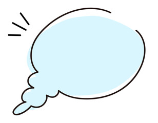 ゆるカワな手書きの吹き出し/青