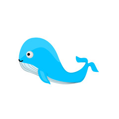 Cute blue whale in illustration