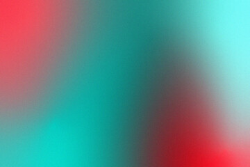 Color gradient grainy background, red toned blue white illuminated spots on black, noise texture effect	