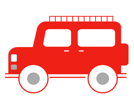 recommend clip art: キャンピングカーのアイコン素材/赤