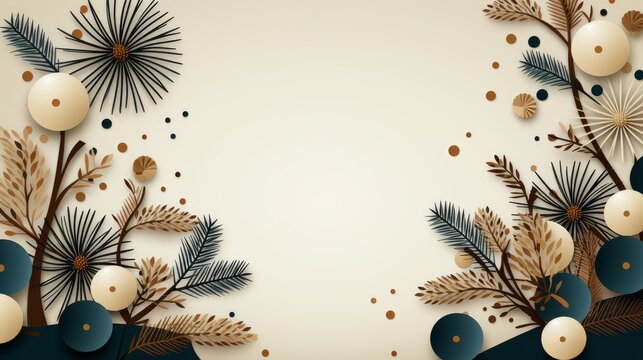 Christmas background with decorative fir branches. AI generated