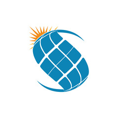 vector logo of letter S on solar panel