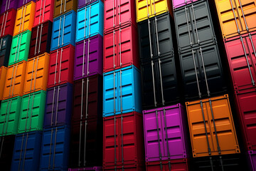 Fototapeta premium Cargo import shipping freight containers business port export harbor industrial