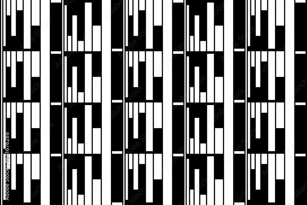 Aufkleber vertical stripe of pattern. design random lines white on black background. design print for illustra