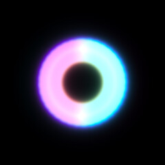 Ring abstract torus shape on a black background.