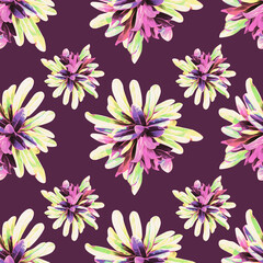 Vector - Exotic flowers seamless pattern.