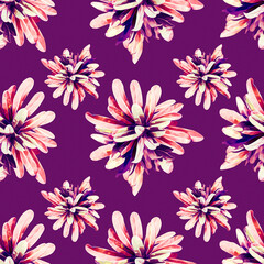 Vector - Exotic flowers seamless pattern.