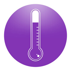 purple thermometer circle icon