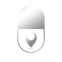 silver medical pills location icon banner