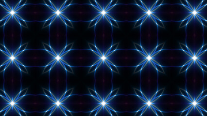  Seamless Looping Neon Light Kaleidoscope, Hypnotic Motion Background and mandala design animation .on the black background .