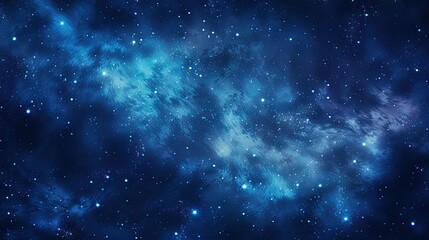  a blue space filled with stars and a bright light shining on it.  generative ai