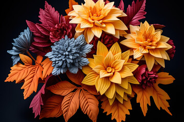 A vibrant bouquet of colorful leaves symbolizing the arrival of autumn and the joy of seasonal celebrations isolated on a white background 
