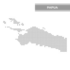 Fototapeta na wymiar Dotted map of Papua is a province of Indonesia