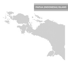 Obraz premium Dotted map of Papua Island Indonesia