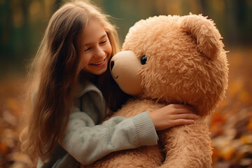 Teenage Girl Wins Oversized Teddy Bear