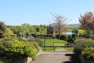 Henderson Park which overlooks the Tweed River in Coldstream, Scotland, UK.  