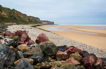 Omaha Beach Site of WWII D-Day Landing in France