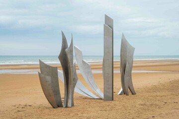 Monument to the Fallen at Omaha Beach Site of WWII D-Day Landing in France