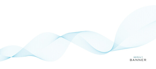 Liquid abstract banner design. Fluid vector-shaped background. Modern banner template for social media and websites. Vector banner design with blue wavy lines