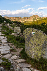 Alpine trail in Tatra Mountains, Poland at summer. Scenic landscape and nature