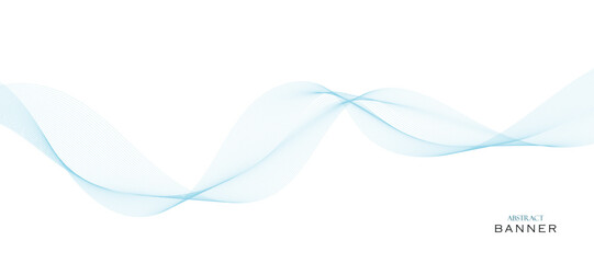 Liquid abstract banner design. Fluid vector-shaped background. Modern banner template for social media and websites. Vector banner design with blue wavy lines