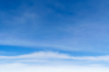 beautiful blue sky with soft clouds for abstract background, aerial view