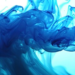 Fototapeta na wymiar Blue ink wave flowing underwater smoothly