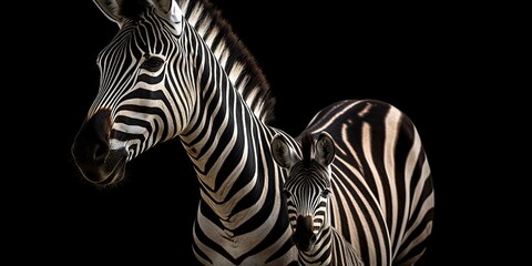 AI image. Zebra on the African savanna. Safari in Serengeti, Tanzania ,African zebras at beautiful orange sunset