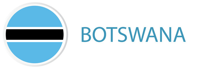Botswana flag in web button, button icons.