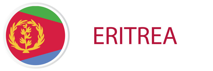 Eritrea flag in web button, button icons.