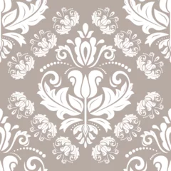 Keuken foto achterwand Kerstmis motieven Orient vector classic pattern. Seamless abstract background with vintage elements. Orient brown and white pattern. Ornament for wallpapers and packaging