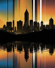 Obraz premium Abstract Surreal Design of the Skyline of a City. Generative AI 5