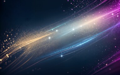 Obraz premium A Glittering Abstract Fantasy of Silver, Purple, and Blue Lights ai generated