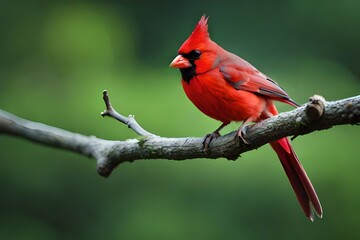 red cardinal on branch generated by AI tool