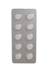 3D Rendering white color pill pack transparent