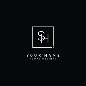 Abstract Letter SH Logo - Initial Monogram Template for Alphabet S and H
