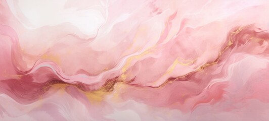 Abstract marble pink ink painted painting texture. Banner.