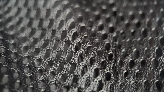 Macro Wavy Black Fabric Mesh Background