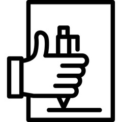 Obraz premium Hand with pen for note taking Icon