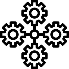 Gears symbolizing collaboration Icon