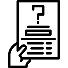 Hand with a question mark for information Icon