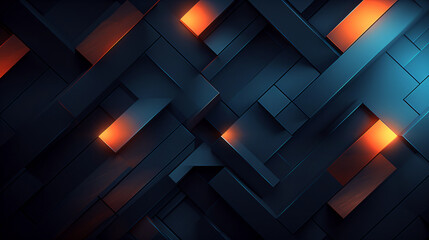 abstract dark blue cyber technology background with futuristic geometric shapes