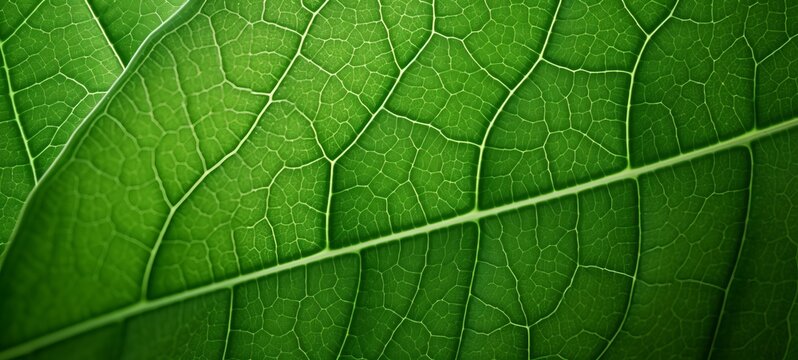 Abstract close-up macro image of green organic leaf