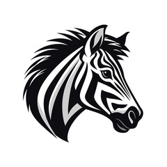 Fototapeta premium Esport vector logo zebra on white background side view, zebra icon, zebra head, zebra sticker