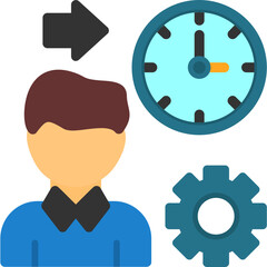 Person with a clock for time management Icon