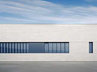 Fototapeta na wymiar facade of a modern office or company building with sky, minimal style