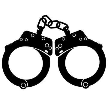 black handcuffs isolated on white clip art preview