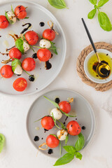Traditional Italian salad- caprese salad skewer